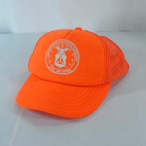 VTG Civil Air Patrol US Air Force Auxiliary Mesh Trucker Snapback Cap Hat Orange